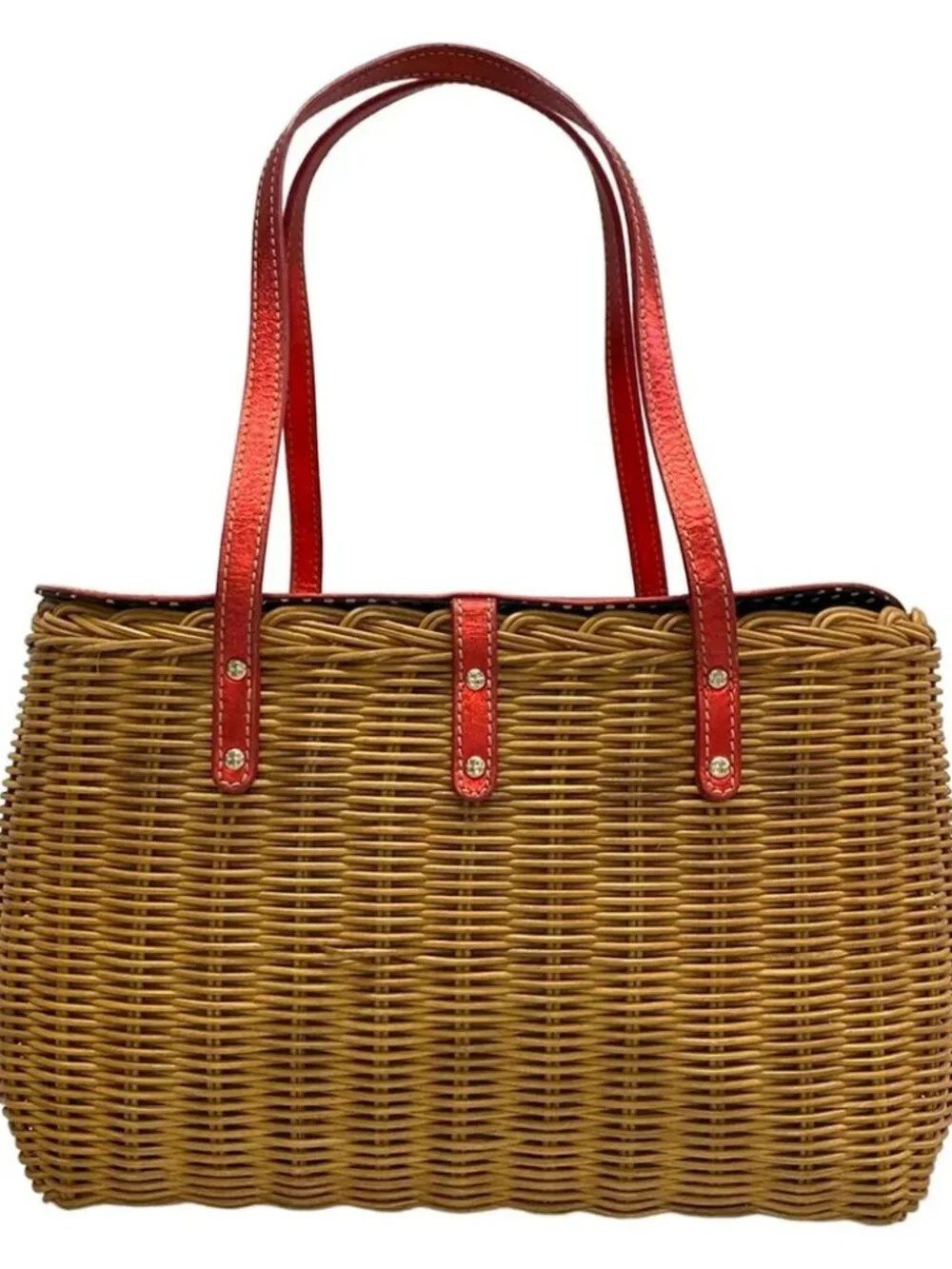 Kate spade Brown Red Rattan Leather Handbag